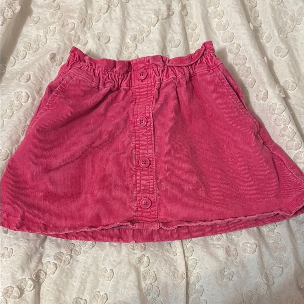 Crewcuts Pink Corduroy Skirt with Button Front
